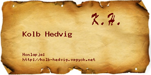 Kolb Hedvig névjegykártya